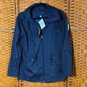 Doublju Navy Rain Jacket